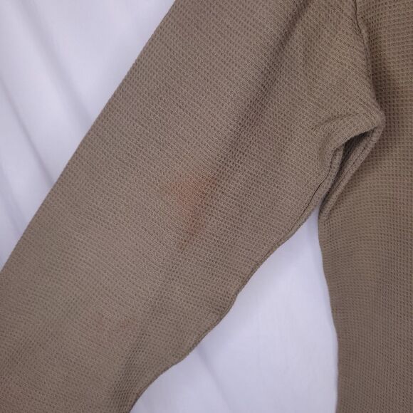 Lacoste Thermal Shirt Mens Medium Brown Waffle Knit Sleepwear - Picture 6 of 12